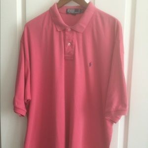 Rose color short sleeve polo shirt